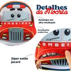 Mochila Infantil Com Alças - Carro Bombeiro para escola com detalhes 3d para viajens saidas ao ar livre materiais - Clio Pets