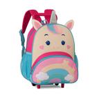 Mochila Infantil Com Rodinhas Unicórnio - Rosa