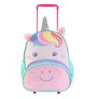 Mochila Infantil Com Rodinhas Unicornio - Roxo