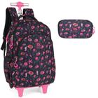 Mochila Infantil com Rodinhas Up4you Com Estojo 100 Pens