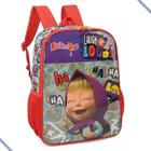 Mochila Infantil De Costas Com Estojo Masha E O Urso Escolar - Luxcel