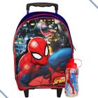 Mochila Infantil De Rodas Com Garrafa Homem Aranha Marvel - Xeryus