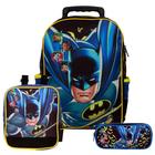 Mochila Infantil de Rodinhas Menino Batman + Estojo Toys 2U