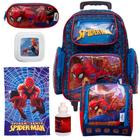 Mochila Infantil Escolar Azul Menino Spider Man + Acessórios