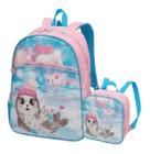 Mochila Infantil Escolar Meninas Costas Foca M Lancheira - pacific