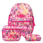 Mochila Infantil Feminina Barbie Lancheira Estojo Juvenil