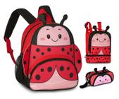 Mochila Infantil Feminina Clio Style Vermelha - Kit Escolar 13L