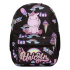 Mochila Infantil Feminina Unicórnio Preta Envio Imediato - TOYS 2U