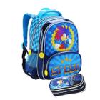 Mochila Infantil Homem Aranha Sonic Speed Alça de Costas e Estojo Duplo Escolar