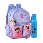 Mochila Infantil Luluca Com Garrafa Térmica Kit Escola Menina