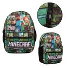 Mochila Infantil Masculina De Costas Minecraft Juvenil Verde - TOYS 2U