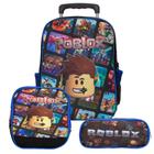 Mochila Infantil Masculina Jogo Roblox Resistente De Rodinha