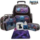 Mochila Infantil Masculina Pantera Negra + Itens Toys 2U