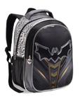 Mochila Infantil Masculino Super Bat Preto Escolar Passeio - Denlex