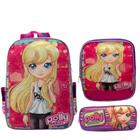 Mochila Infantil Menina Costas Polly Pocket Volta as Aulas - TOYS 2U