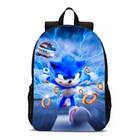 Mochila Infantil Meninos Filme O Super Sonic Personagem e Seus Aneis Novidade