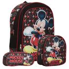 Mochila Infantil Mickey Mouse Costas Com Estojo Resistente