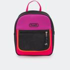 Mochila Infantil Pampili Pequena com Detalhe Glitter Preta e Pink 6001069