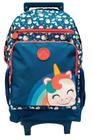 Mochila Infantil Rodinha Carrinho Unicórnio Grande Ref 11300