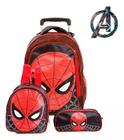 Mochila Infantil Rodinha Homem Aranha Creche Menino Tam G