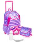 Mochila Infantil Rodinha Y Star Menina Reforçada Kit Lancheira Térmica Brilho Glitter Sestini