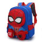 Mochila Infantil Spiderman Criança Prezinho Escola Desenho do tecido Azul Personagem Homem Aranha Importada Original - Crowned