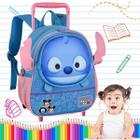 Mochila Infantil Stitch Rodinhas Escolar Viagem Personagem Disney