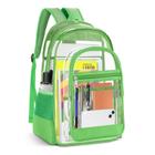 Mochila KIMNERPU Clear PVC Transparente Verde de Grande Capacidade