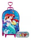 Mochila Malinha 3d Escolar Sereia Ariel 3 Rodinhas G Estojo