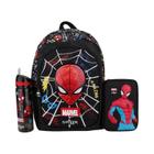 Mochila Marvel Spider Man Para Meninos Com Garrafa De Água, Lancheira E Estojo Para Lápis, Mochila