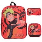 Mochila Masculina Anime Naruto De Costas + Lancheira Escolar