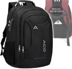 Mochila Masculina Feminina Notebook Reforçada Resistente Marcador de Bagagem Saída usb Fone