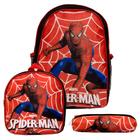 Mochila Masculina Infantil Homem Aranha Lancheira Estojo TN