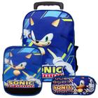 Mochila Masculina Infantil Rodinha Sonic Lancheira Estojo Jg - Toys 2U