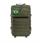 Mochila masculina militar Tática 40l Reforçada Impermeável + patch bandeira do brasil varias cores escolha a sua