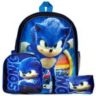 Mochila Masculina Sonic O Filme Costa Lancheira Estojo Tn - Toys 2U