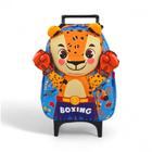 Mochila media escolar passeio rodinha bichinho animais lobo tigre panda 3D - Fuseco