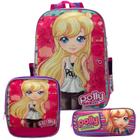 Mochila Menina Infantil Costas Polly Pocket com Lancheira - TOYS 2U