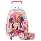 Mochila Minnie Rodinhas Infantil Com Estojo Escolar Disney - Xeryus