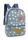 Mochila Mulher Maravilha Wonder Woman Notebook Jeans Bottons