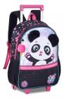 mochila pandinha com carrinho e orelhas de pelucia