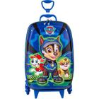 Mochila Patrulha Canina Mala Escolar Infantil Maxtoy Com Rodinhas Cor Azul - Diplomata