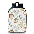 Mochila pequena pré escolar infantil anime zebra,leão,macaquinho,girafa,elefante