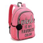 Mochila Pink Escolar Brilho Feminina Costas Tam G Faculdade