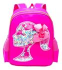 Mochila Pre Creche Boneca Laço Meninas Rosa 3D P Passeio