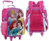 Mochila Princesas Disney Bolsa Rodinha Infantil 16L Rosa