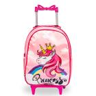 Mochila Rodinha Infantil Escolar Feminina Reforçada Menina Cristal Grande Juvenil Unicórnio Princesa - Pikuka