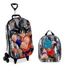 Mochila Rodinha Tripla Lancheira Dragon Bal Goku 3d Maxtoy