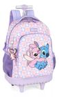 Mochila Rodinhas 18 C/ Alça Disney Stitch Angel Lilás Luxcel