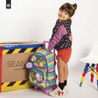 Mochila rodinhas arco iris unicornio escolar infantil teen - SEANITE